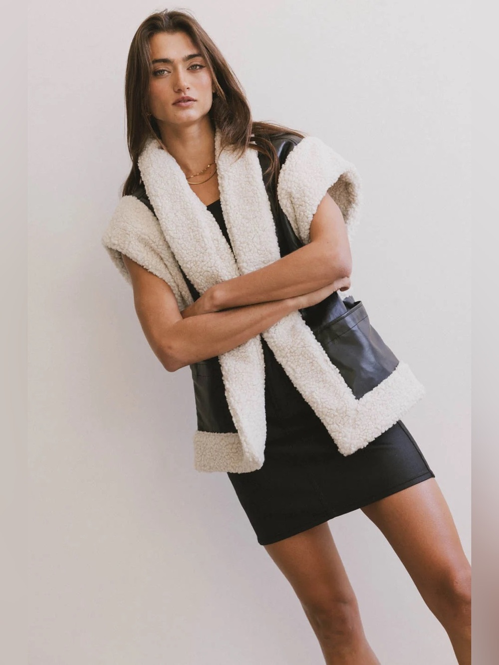 Bohme Last Night Sherpa Lined Vest NWOT